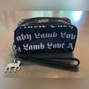 LeSportsac Vintage L.A.M.B. Gwen Stefani Black and White Text Wristlet